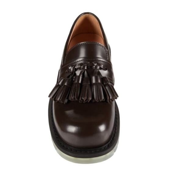 $1,150 NIB Bottega Veneta Brown Tassel Platform Loafer Shoe Size 39.5(6.5)
